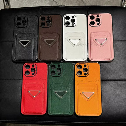 Top Luxury Designers Phone Cases for Iphone 16 Pro Max 15Plus 14Pro 13 12 11 P Designer Fashion Creative Cellphone Case Triangular Nameplate Letter Mobile Shell Cover