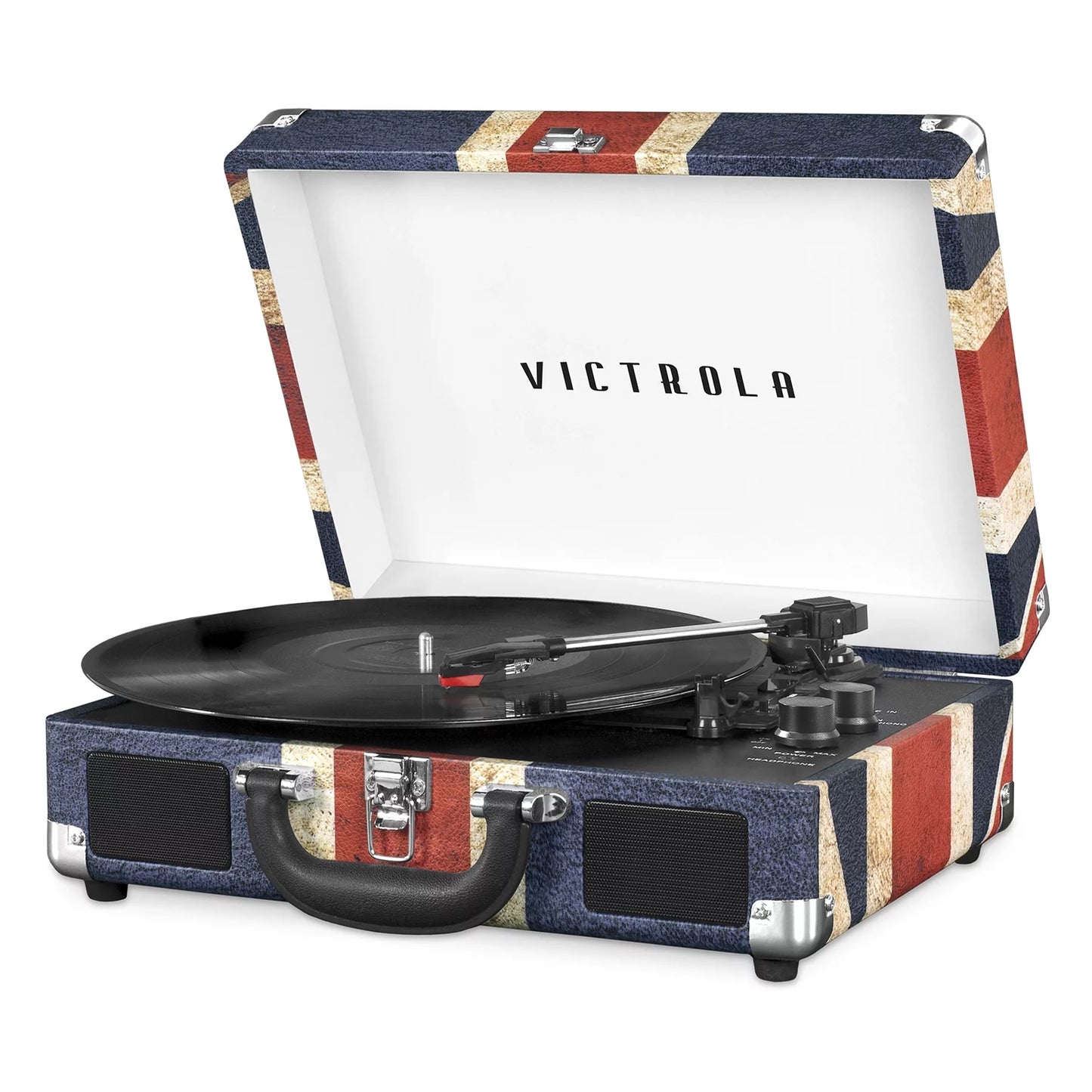 Journey Bluetooth Suitcase Turntable with 3-Speed Playback (Union Jack Design)