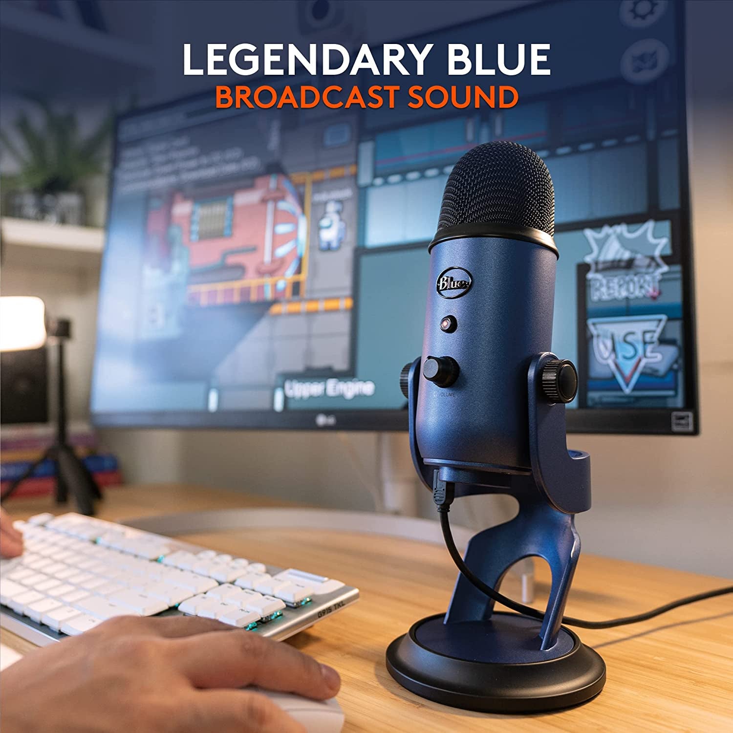 Logitech for Creators Yeti USB Microphone - Professional Quality for Gaming, Streaming, Podcasting, and Recording on PC and Mac, Featuring 4 Polar Patterns and Plug & Play Convenience - Midnight Edition