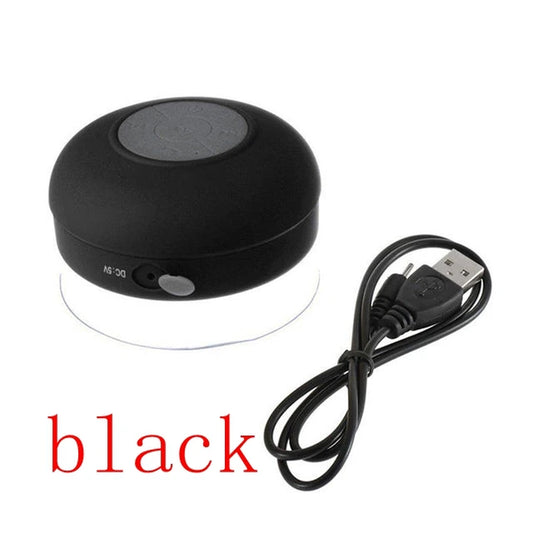 Mini Bluetooth Speaker Shower Subwoofer Waterproof Handsfree Loudspeaker with Suction Cup Mic for Bathroom Pool Beach Car Phone