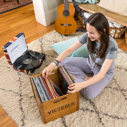 Journey Bluetooth Suitcase Turntable with 3-Speed Playback (Union Jack Design)