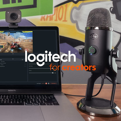 Logitech for Creators Yeti USB Microphone - Professional Quality for Gaming, Streaming, Podcasting, and Recording on PC and Mac, Featuring 4 Polar Patterns and Plug & Play Convenience - Midnight Edition